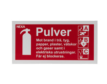 Brandskylt Brandsläckare Pulver 10 x 20 cm Nexa